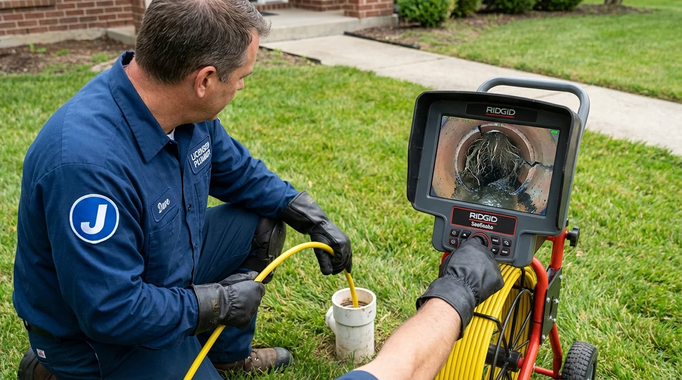 Sewer camera inspection being performed by Johns Plumbing LLC in Eastland